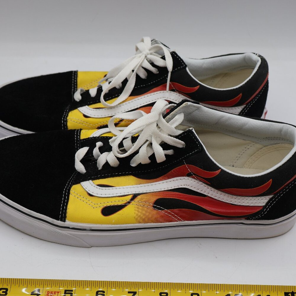 Used Vans Old Skool Flame Fire Low Top Shoes Men's 13 - Excellent Shape